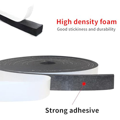 Foam Insulation Tape self Adhesive,1/2In x 1/4In x197Ft Weather Stripping for Doors and Windows,Sound Proof soundproofing Door Seal,Weatherstrip,Pipe Cooling, Air Conditioning Seal Strip - size: 1/2In x 1/4In x197Ft