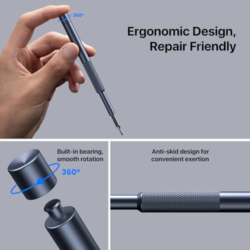 AXTH 128-in-1 Precision Screwdriver Set, Professional Magnetic Mini Repair Tool Kit for Phone, Computer, Watch, Laptop, Macbook, Ring Doorbell, Eyeglass, Electronic, [Bearing Steel] Screw Driver - style: 128in1