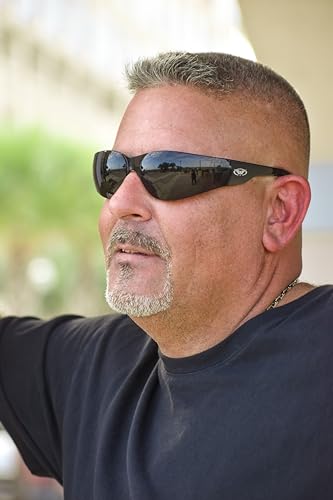 Rider Safety Glasses - color: Black-yellow Mirror