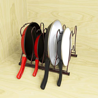 Simple Houseware Cabinet Pantry Pot and Pan Organizer Holder Rack, Bronze - color: Bronze