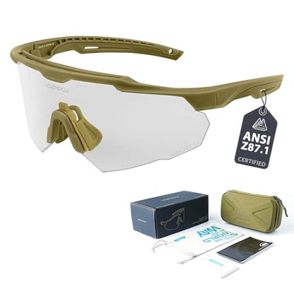 Shooting Glasses Anti Fog with High Definition Lenses, ANSI Z87+ Certified Tactical Safety Glasses for Men Women - color: A2-clear