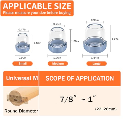 Chair Sliders for Carpeted Floors,16 Pcs Chair Glides Round Furniture Sliders Carpet,Chair Leg Floor Protectorst,Make Furniture Glides Move Easy(Fit 0.75-1", Clear) - size: Meduim(Fit:0.75"-1")