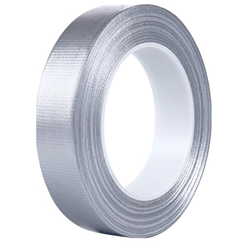 Silver Duct Tape 1 Inch x 33 Yards, Heavy Duty Waterproof Repair Tape, Straight Hand-Tear Cloth Tape for DIY Craft, Camping Gear, Home Maintenance & Packing - color: Silver