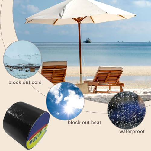 Waterproof Repair Tape, UV-Proof Multi-Surface Instant Seal Patch Repair for RV Awning, Boat Cover, Tent, Tarp & Canvas (3 Inch x 24.6FT, Black) - color: Black