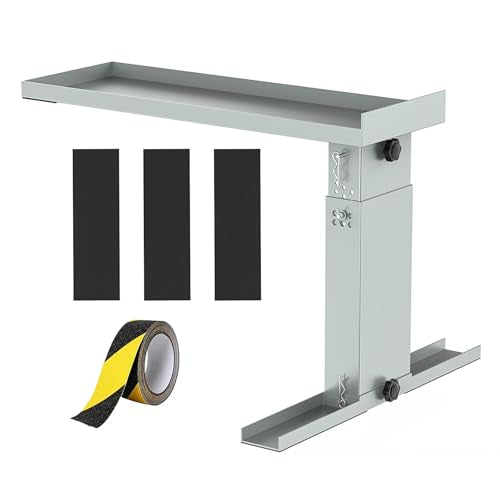 Adjustable Ladder Extender for Stairs, Metal Ladder Extender Stabilizer with Non-Slip Pads, Leveler for Straight/Extension/Telescope Ladders(550LBS Capacity,13.4" to 21.3" H Adjustable) - color: Gray