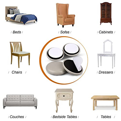 1-1/4" Furniture Sliders for Carpet & Hardwood Floors, 24PCS Furniture Pads for Quickly and Easily Move Any Item and Protect The Floor - size: 1-1/4 inch 24 PCS