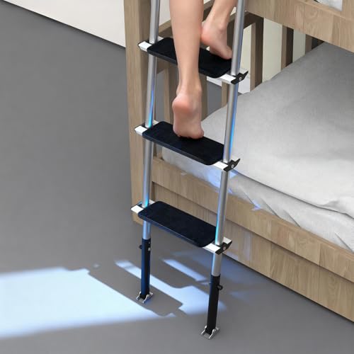 Bunk Bed Ladder Pads- Dual Fixing of Velcro and Straps, Perfect for Ladder for Bunk Bed, Loft Bed with Stairs, and RV Bunk Ladder. It is Soft, Comfortable, Non Slip, and Suitable for Safe Climbing.