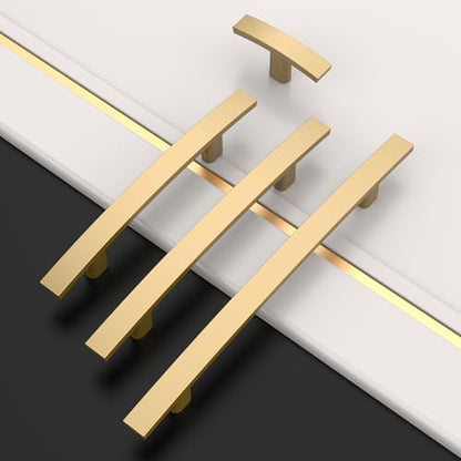 Amerdeco 10 Pack Champagne Bronze Cabinet Pulls - 5 Inch(128mm) Hole Center Cabinet Hardware for Bathroom and Kitchen Drawer Pulls ZH0003 - color: Champagne Bronze, size: 5"/128mm Hole Center