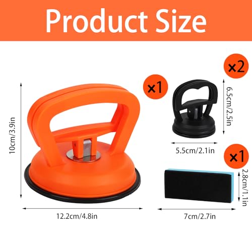 3-Pack Suction Cup Dent Puller Kit – Upgraded Dent Remover Tool Set for Car Dent Repair, Screen, Glass, Tile, Heavy Object Lifting – Paintless Dent Repair Tool for Vehicle Bodywork