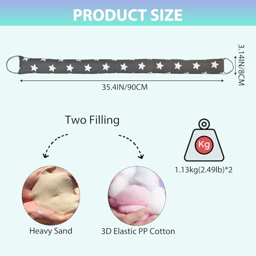 Weighted Door Draft Stopper, 2 Pack 36 Inch Under Door Blocker, Bottom of Door Window Air Noise Light Gap Filler, Saving Energy Cartoon Print Canvas Cotton 2.2Lb - size: 36 inch