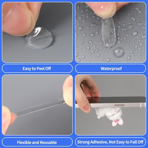 JANYUN 560 Pcs Double Sided Sticky Dots Removable Square Putty Clear Double Sided Tape for Crafts No Trace Sticky Tack Adhesive Tape (Square10 mm) - size: 0.39"x0.39" Square