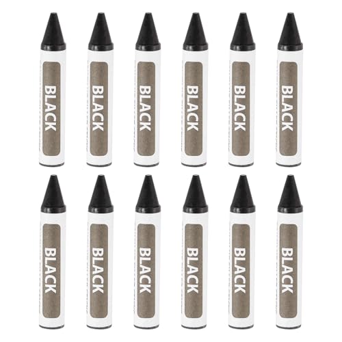 uxcell Furniture Repair Wood Markers, 12 Pcs Black Touch Up Filler Sticks, Wood Wax Pen Crayons for Scratches, Wood Floors, Tables, Cabinet, Carpenters, Cover Ups - color: Black