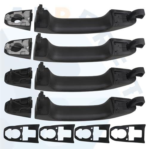 APPERFiT Door Handles w/Gaskets Set - Exterior (Textured Black) Compatible with 2014-2020 Chevy Chevrolet Silverado Suburban Tahoe, GMC Sierra Yukon 23236150 22923605 22929464 22929412 22923599 - color: Textured Black