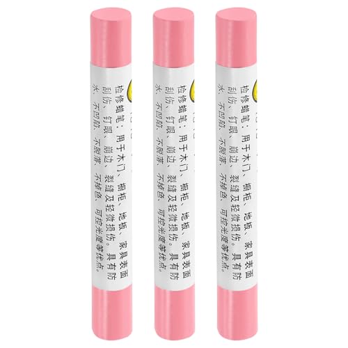 uxcell Furniture Repair Crayons, 3Pcs - Wood Wax Filler Stick, Furniture Markers Touch Up - for Scratches Holes Tables Desks Wooden Floors Cover Ups, Pink - color: Pink