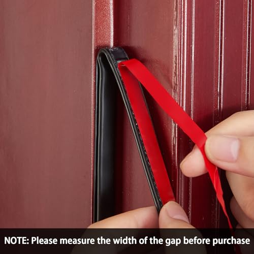 QDiShi Black Rubber D-Shape Weather Stripping Door Seal Strip 0.39x0.23 Inch, Self-Adhesive Soundproofing Gap Draft Stopper for Door Frame, Window, Noise Reduction(20FT) - color: Black