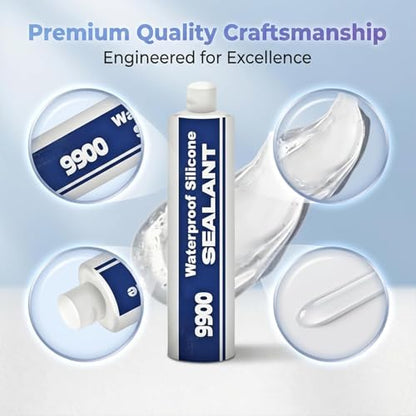Waterproof Structural Adhesive Sealant - 9900 Super Bonding Glue, UV-Resistant Strong Sealing Compound for Roof, Bathroom, Tile, Multi-Surfaces (Clear)