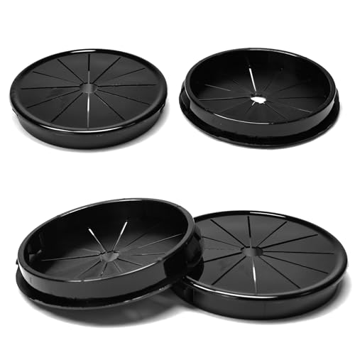 4 Pcs Cable Grommet, Snap Bushing 2-15/16" (75 mm) Mounting Diameter, Flexible Petal-Shaped Buckle Round Nylon Desk Grommet for Wires Through Countertop Cord Organizer and Protection, Black - style: 2-15/16" -RSB 4PCS