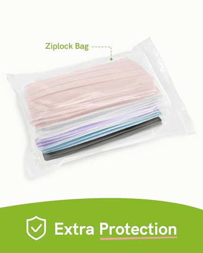 FriCARE Disposable Face Masks, 3-Ply ASTM Level 3 Medical Grade, FSA/HSA Eligible, Breathable & Comfortable for Allergy/Sun Protection, 50 Pack Twilight Harmony - color: Twilight Harmony