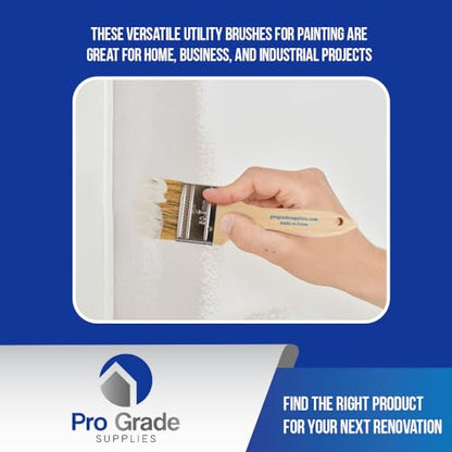 Pro Grade - Chip Brush – Paint Brush Set – 24 Pack - Natural China Bristle Paintbrush Set for Art, Craft, Epoxy, Varnish, Resin, Stain, Glue, Gesso, Primer, Acrylic and Oil Paint - size: 24Pc. Var.