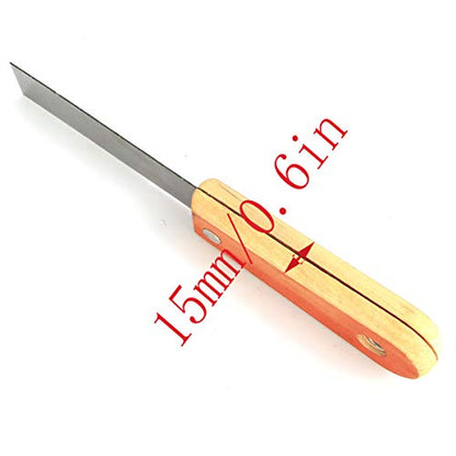 LQ Industrial Wall Scraper 2PCS 1Inch Cr-V Steel Stiff Putty Knives Putty Scrapers with Wooden Handle
