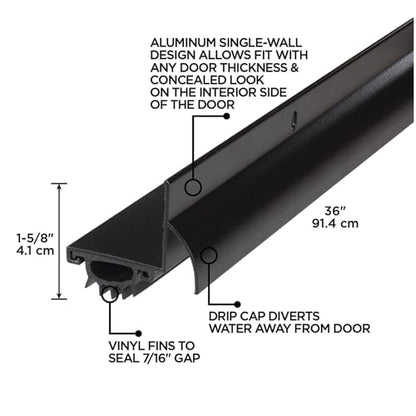 M-D Building Products 06056 36 in. Bronze Aluminum L-Shape Screw-on Under Door Seal - color: Brown