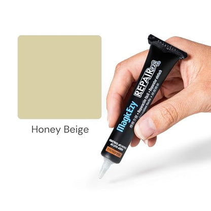 MagicEzy Tile RepairEzy (Honey Beige) Ceramic Tile Repair Kit - Cracked Chipped Bathroom Floor Tiles - color: Honey Beige