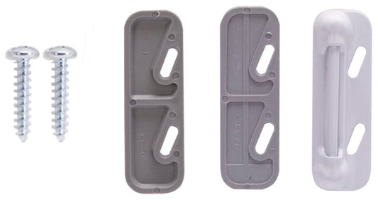 Rocky Mountain Goods Spring Loaded Screen Door Strike Plate - Works with Most Storm Door and Screen Door Rigid Interior Latch Systems - Slotted Holes fit Most Applications - Shims Included (White) - color: White