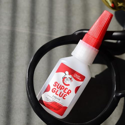 Super Glue, 20g Quick-Dry Strong Adhesive for Plastic, Metal, Wood, Leather, Shoe, Rubber, Glass, Fast Bonding Multi-Purpose Clear Glue for Home Repairs, DIY Crafts - color: 20g