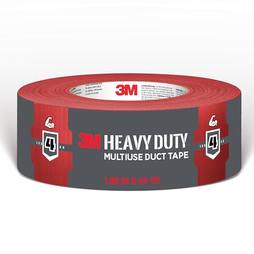 3M Red Duct Tape, 1.88in x 45yd, 1 Roll, Heavy Duty Multi-Surface, Temporary Solutions for Sealing, Holding, and Reinforcing, Tear by Hand Vertically and Horizontally, Staple for Every Toolbox - color: Red