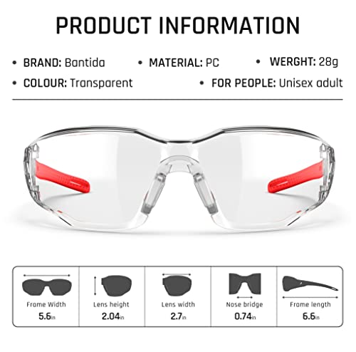 Safety Glasses Anti-Fog Lens,Adjustable Frames Eye Protection Goggles For Men Women - color: Red