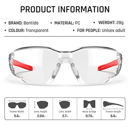 Safety Glasses Anti-Fog Lens,Adjustable Frames Eye Protection Goggles For Men Women - color: Red
