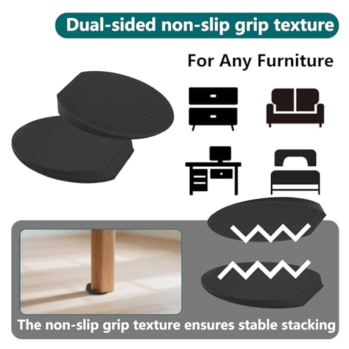 Jayen Rubber Shims 20 Pack – Non-Slip Furniture Levelers & Stackable Wedges for Tables, Toilets, Appliances & More – DIY Home Improvement, Black