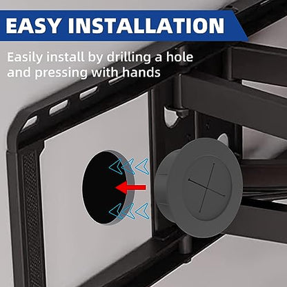 Riozoo TV Wire Hider Kit for Wall Mount TV, White in Wall Cable Management Kit, Includes 2-3/8"(60mm Hole) 2 Pass Throughs and Hole Saw Drill Attachment for Easy Install(Black) (RO-YCX-2P-BK) - color: Black
