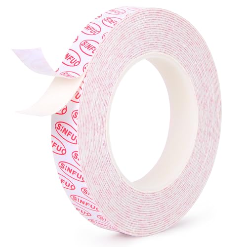 Sinfuo Double Sided Foam Tape Heavy Duty, Removable Damage Free Adhesive Tape, Residue Free Tape Picture Hanging Adhesive Strips Suitable for Indoor and Outdoor Installation Home Office(0.74" x 22Ft) - size: 0.74in x 22ft