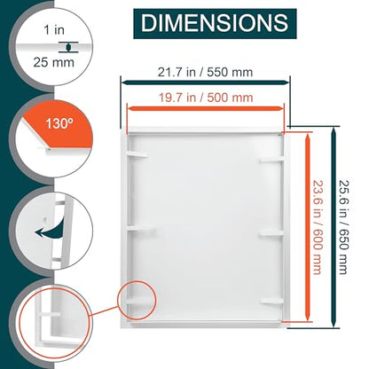 20" x 24" White Metal Access Panel - Wall Access Panel for Drywall - Hidden Wire Cover for Wall Covering Panels - Plumbing, Electricity, Heating Alarm, Bathroom, Dry Wall Hole Cover - size: 20" X 24"