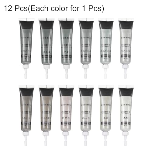 HARFINGTON 12 Colors Wood Filler Scratch Repair Kit Touch Up Filler Wood Paint for Repairing Scratches Cracks Holes on Wooden Floors Cabinet, Table, Metallic Gray Series - color: Metallic Gray Series