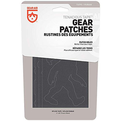 GEAR AID Tenacious Tape Repair Patches – Peel-and-Stick Nylon Gear Patches for Jackets, Tents, Sleeping Bags, Backpacks, and Outdoor Gear – Fix Rips, Tears, and Holes, Outdoors, 3”x20” - style: Outdoor Patches (30 Patches)
