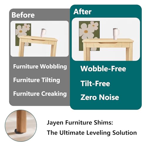 Jayen Rubber Shims 20 Pack – Non-Slip Furniture Levelers & Stackable Wedges for Tables, Toilets, Appliances & More – DIY Home Improvement, Black