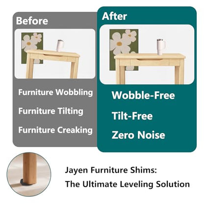 Jayen Rubber Shims 20 Pack – Non-Slip Furniture Levelers & Stackable Wedges for Tables, Toilets, Appliances & More – DIY Home Improvement, Black