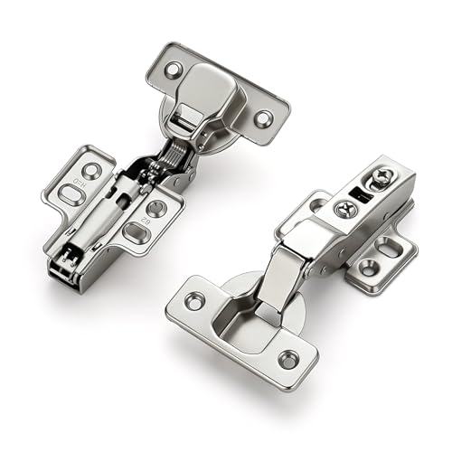HOME EDIT 1 Pairs 2 Pack European Half Overlay Soft Close Cabinet Hinges Concealed Kitchen Cabinet Hinges Heavy-Duty Frameless Adjustable for Cupboard Hardware - size: Half Overlay