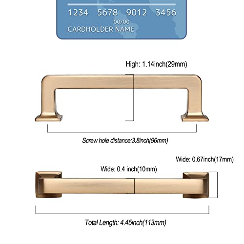 9BUILD 10 Pack 3.75 Inch Kitchen Cabinet Handles - Champagne Bronze Pulls Hardware for Cabinets - Gold Cupboard Handles - color: Champagne Bronze, size: 3.75"/96MM Hole Center, style: 10 Pack