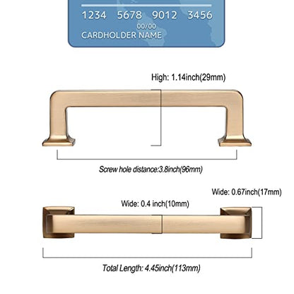 9BUILD 10 Pack 3.75 Inch Kitchen Cabinet Handles - Champagne Bronze Pulls Hardware for Cabinets - Gold Cupboard Handles - color: Champagne Bronze, size: 3.75"/96MM Hole Center, style: 10 Pack