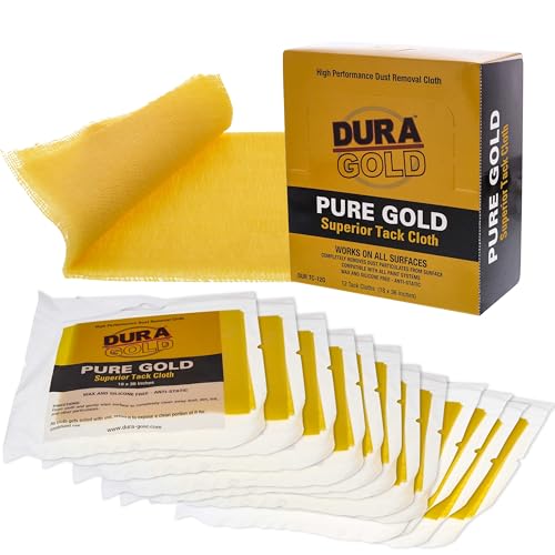 Dura-Gold - Pure Gold Superior Tack Cloth (Case of 144) Woodworking, Automotive Paint, Tack Cloth Autobody Painting, Painters Cloths, Dust Rags, Stain Rags, Wood Staining Pads, Tac Cloths, Tacky Towel - size: 12 Count (Pack of 12)