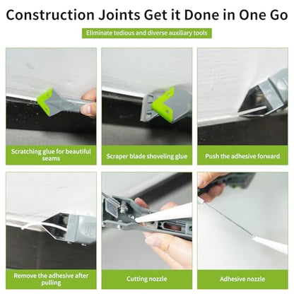 Caulking Tools, 5 in 1 Silicone Caulking Tool Kit, Sealant Finishing Tool, Sealant Finishing Tool & Grout Removal Tool with Adhesive Residue Scraper for Kitchen Bathroom Window, Sink Joint