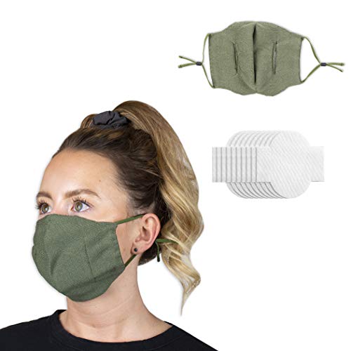Wembley Adjustable and Washable Face Mask for Adults and Kids - color: Olive, size: 1 Count (Pack of 1)