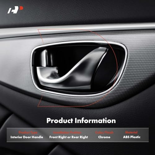 A-Premium Front or Rear Right Passenger Side Interior Door Handle Compatible with Mercedes-Benz C230 2008-2009, C250 2010-2015, C300 C350 C63 AMG 2008-2015, C400, C63 AMG S, GLK250, GLK350, Chrome - style: Front Right or Rear Right