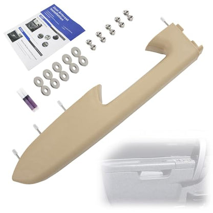 22818467 Front Left Driver Side Door Panel Armrest Repair Kit with Door Release Handle Below Armrest (17 Inch) Tan Compatible with 2010-2014 Chevrolet Chevy Silverado/GMC Sierra 1500 2500HD 3500HD - color: Tan