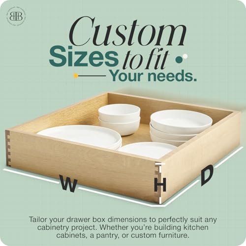 B&B HARDWARE Drawer Organizer – Customizable Pull-Out Storage for Pantry Cabinets – Drawer in UV-Lacquered Birch or Particleboard with Vinyl Wrap -