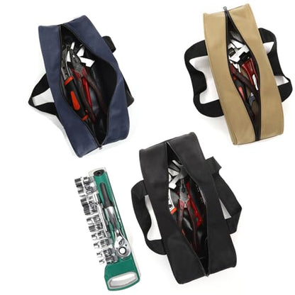 Tool Tote Bag with Wide Mouth, Waterproof Organizer, Available in Navy Blue, Black, and Khaki (2, Navy Blue)