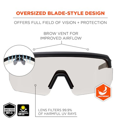 Ergodyne Skullerz Aegir Safety Glasses, ANSI Z87.1+ - color: In/Outdoor Lens
